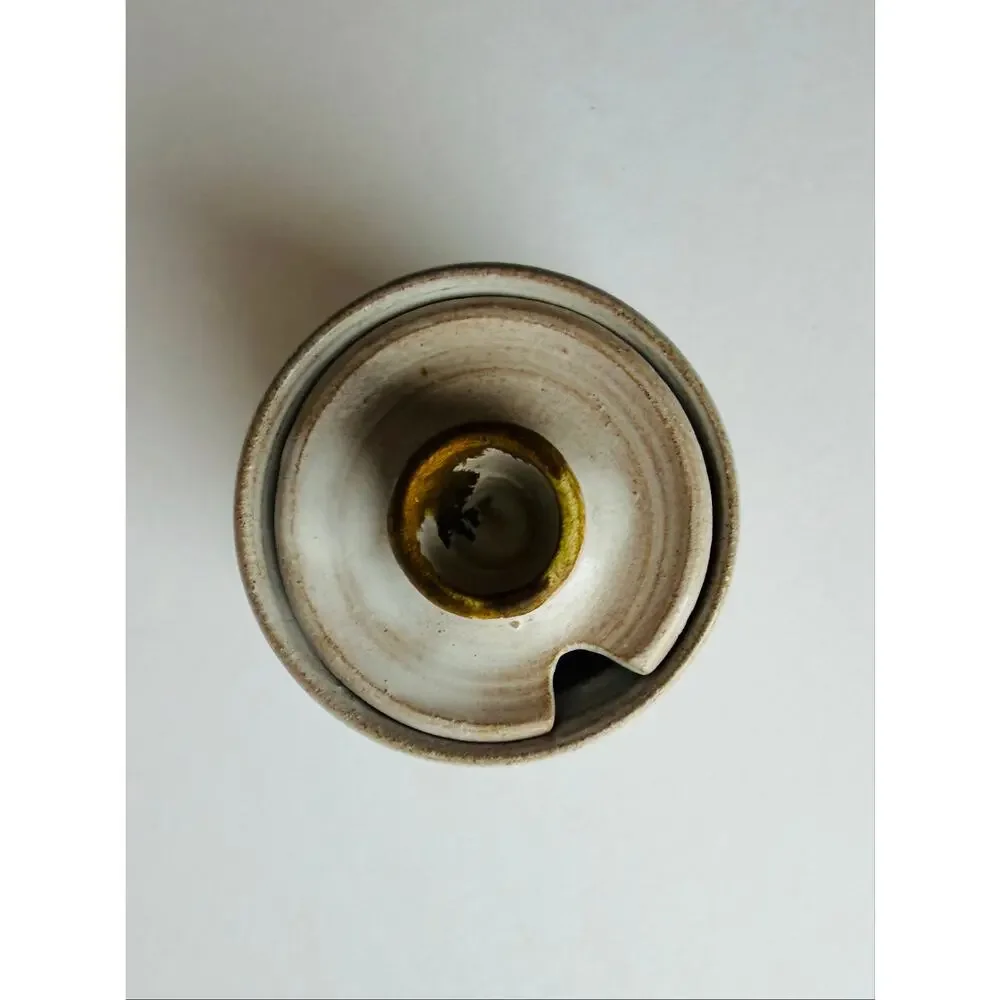 Vintage 1982 Signed Studio Pottery Honey Pot with Lid Jam Jar